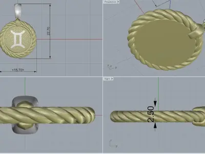 horoscope pendant 3D print model