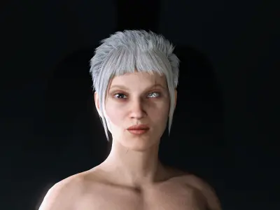 Cyber punk girl-Female character and outfit 3D model