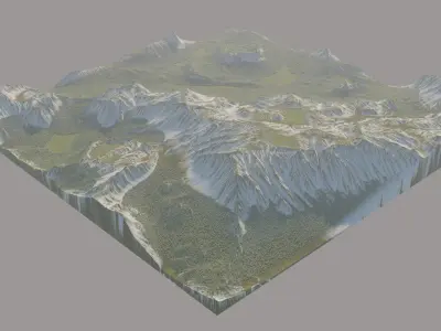 Canyon Grassy Fields Surface  3D model