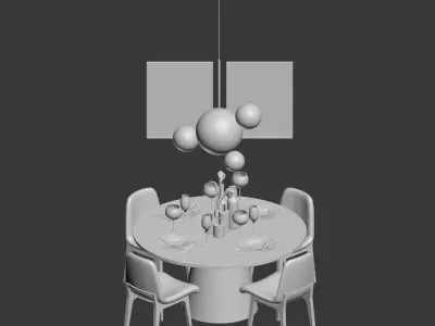 Dinning Set 12 3D model