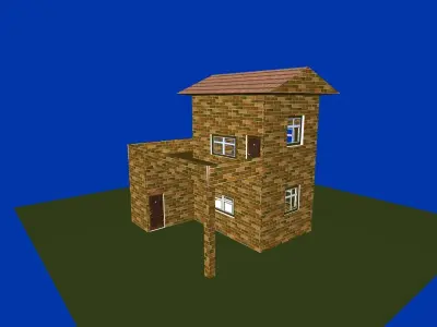 House low poly in minecraft Low-poly 3D model