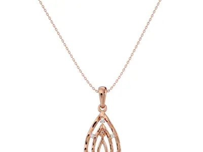 Light Minimalist Diamond Ring Earrings Pendant Set 3D print model