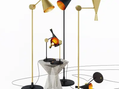 Tom Dixon lamps and tables  3D model