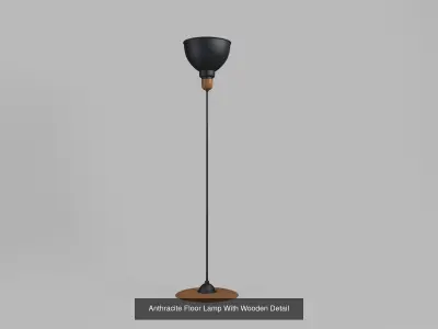 Anthracite Lamps Set 3D Model Pack