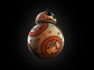 BB-8 droid Low-poly 3D model