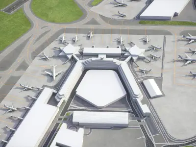 Cologne Bonn Airport Low-poly 3D model
