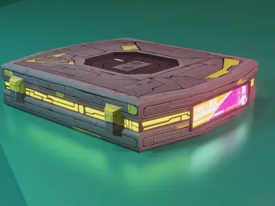 Modular Stylized Cyberpunk Building 3 Low-poly 3D model