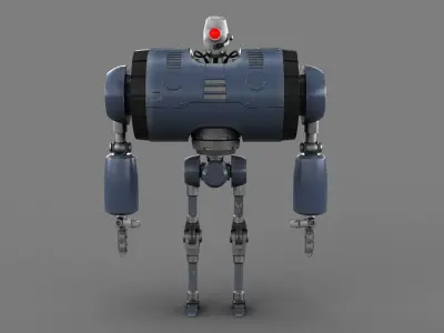 Cartoon Robot 2 Low-poly 3D model