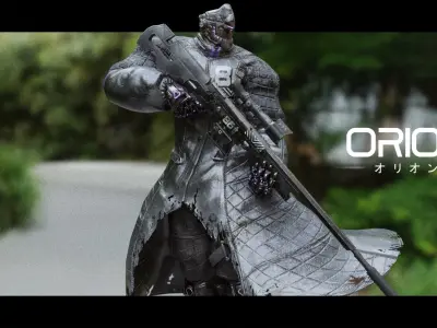 Low Poly - Cybernetic Hitman - Orion Low-poly 3D model