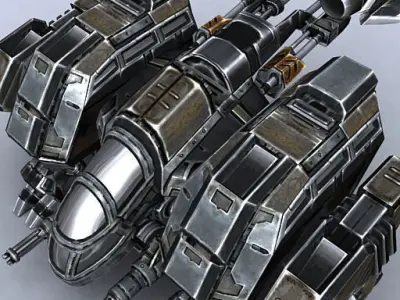 3DRT - Sci-Fi Dropship 4 Low-poly 3D model