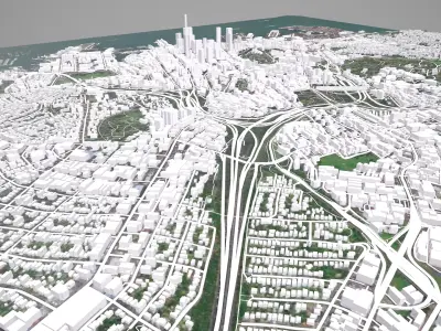 Cityscape Auckland Central New Zealand 3D model