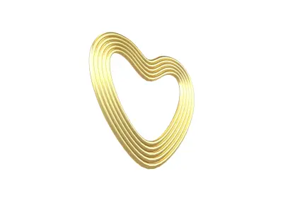 Line Heart Icon v1 011 Low-poly 3D model