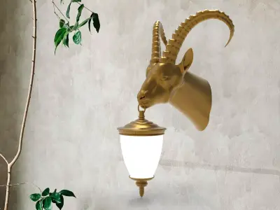Goat Head Wall Lamp 3D print model