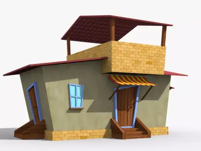Cartoon House n Low-poly 3D model