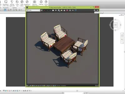 table and chairs 3D model
