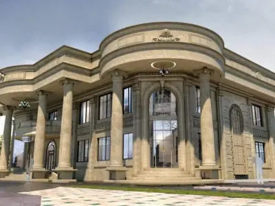 Classical Mansion Villa Project A107 SketchUp DWG PDF 3D model