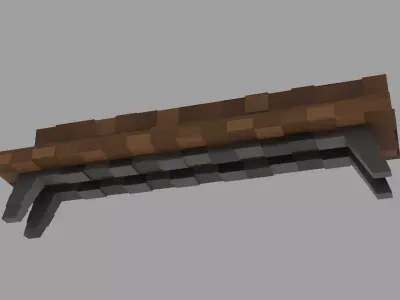 Low Poly Stylized Bench Game Ready Low-poly 3D model