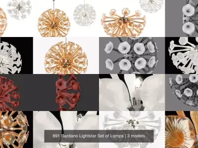 891 Bardano Lightstar Collection of Lamps 3D Model Pack