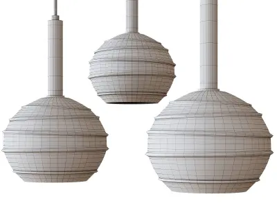 Suspension with a shade made of glass 3D model