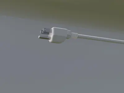 Fluorescent Light with Cord and Plug Free low-poly 3D model