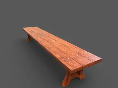 Street Bench Low-poly 3D model