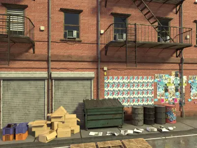 New York Alleyway Assets 3D model