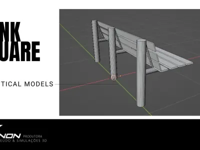 Park Bench Low-poly  Low-poly 3D model