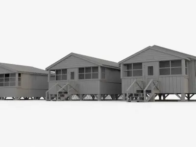 Summer Camp Bunks Sea side cabin 3D model