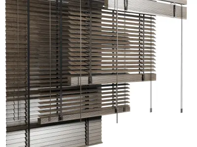 Wooden Blind 02 150cm Low-poly 3D model