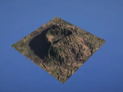 Landscape Environment Volcano Snow 34 Low-poly 3D model