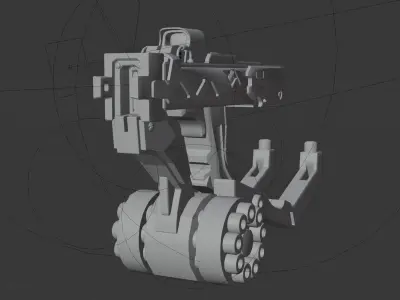 concept  gun Low-poly 3D model