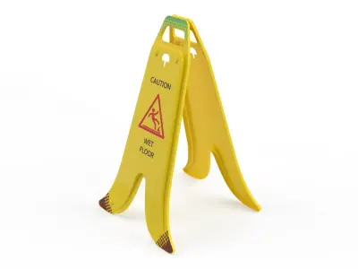 Folding Sign Wet Floor 3D model