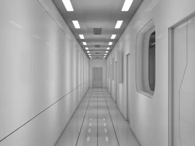 Sci Fi Apartment Corridor Low-poly 3D model