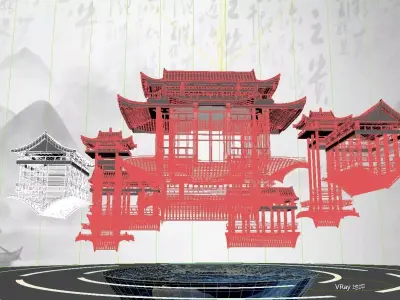 Chinese roof 3D model