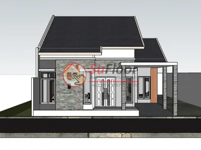 House 13x20m code 445- Sketchup 3D model 3D model 3D model