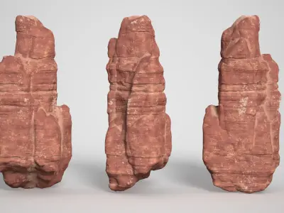 16 Sandstone Columns Desert - 241016 Low-poly 3D model