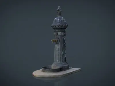 Fountain water Low-poly 3D model