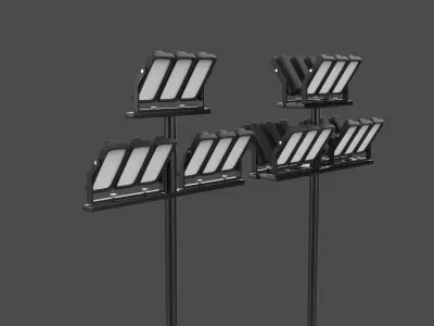 LED street lights 3D model