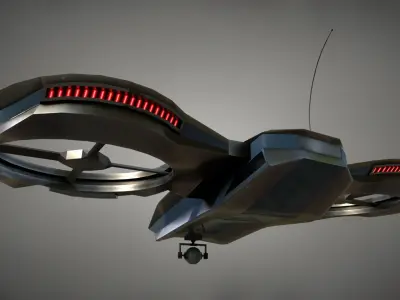 Cyberpunk Scout Drone Low-poly 3D model