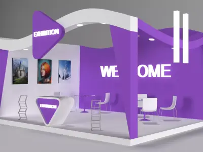 Exhibition Stall Low-poly 3D model