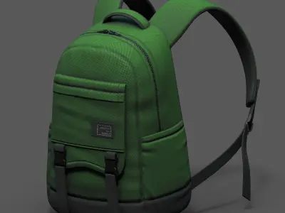 Backpack bag baggage pockets product  Low-poly 3D model