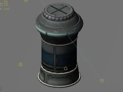 Space Ship - Ground Trash Can 02 3D model