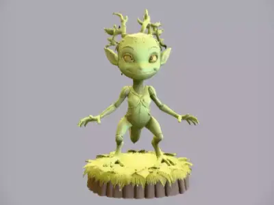 Articulated Forest Sprite 3D Model Print-Ready  Low-poly 3D model