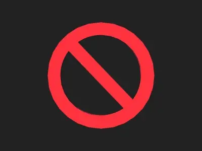 No entry sign Low-poly 3D model