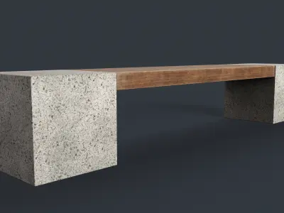 Modern Outdoor Bench 75 PBR Game Ready Low-poly 3D model
