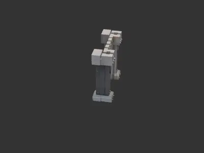 Iron Riveted Castle Gate Low-poly 3D model