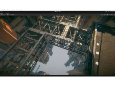 cyberpunk - Tall City Low-poly 3D model