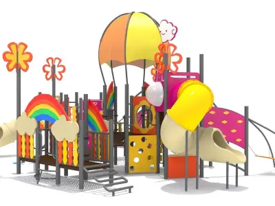Rainbow Playground Low-poly 3D model