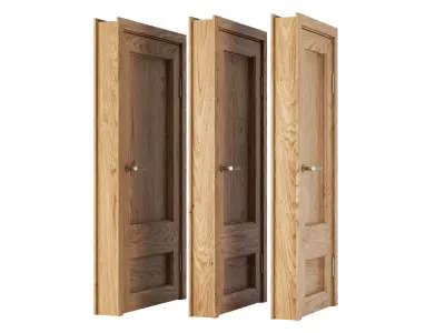 Wooden Door Set V4  3D model