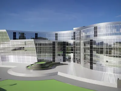 Wavy office building 3D model